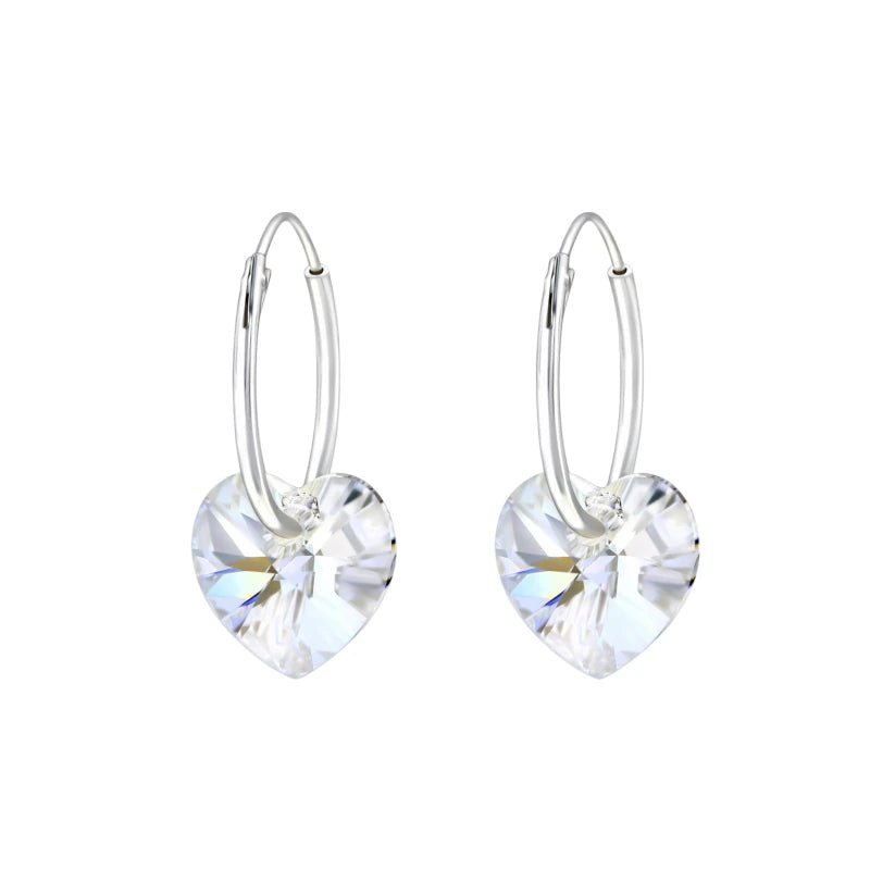 Zilveren Kristalhart Oorringen - 16mm - Moonlight Clear - oor2985 - 28147 - Oorringen kopen# - 1.2mm - 16mm