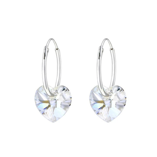 Zilveren Kristalhart Oorringen - 16mm - Moonlight Clear - oor2985 - 28147 - Oorringen kopen# - 1.2mm - 16mm