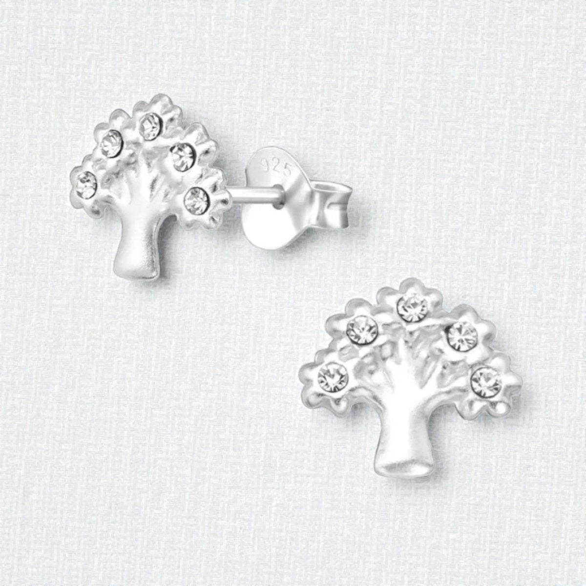 ZIlveren Levensboom Oorbellen 8mm - Aramat Jewels - Oorbellen - cadeautip