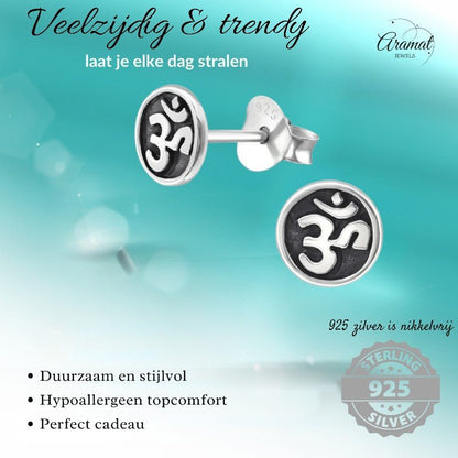 Zilveren Ohm oorbellen – 6 mm nikkelvrij - oor4767 - 21608 - Oorbellen kopen# - 6mm - 925 Zilver - alles