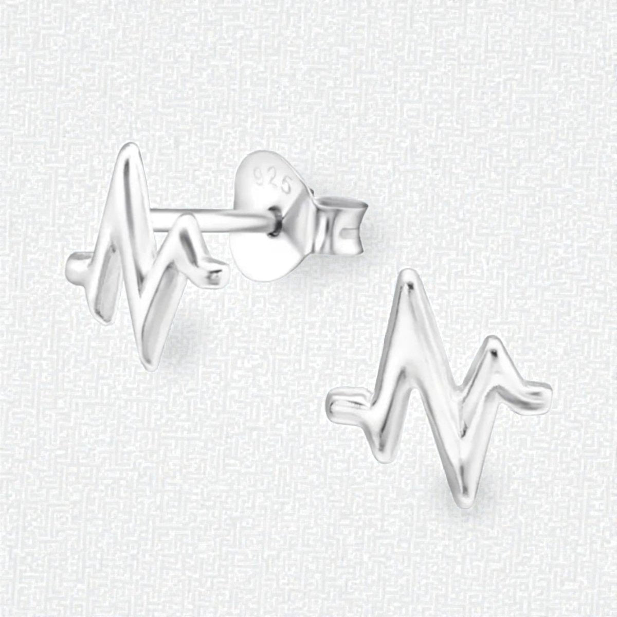 Zilveren Oorbellen hartslag symbool - Aramat Jewels - Oorbellen - cadeautip