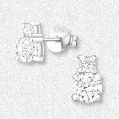 Zilveren Oorbellen met Zirkonia Steentjes - Aramat Jewels - Oorbellen - cadeautip