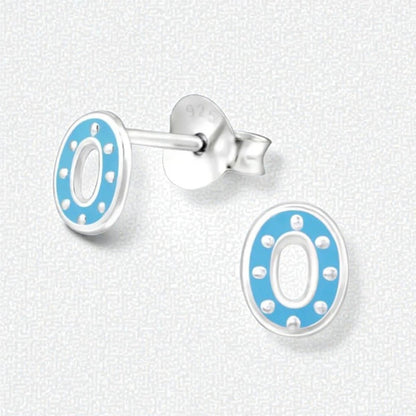 Zilveren oorbellen ovaal - blauw emaille - Aramat Jewels - Oorbellen - cadeautip