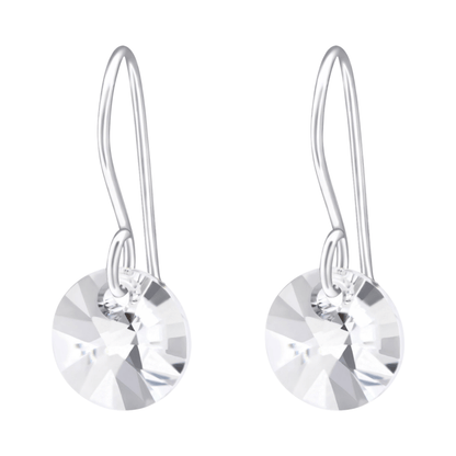 Zilveren Oorhangers - Transparant Kristal - 8mm - oor3258 - 27940 - Oorhangers kopen# - 20mm - 925 Zilver - alles