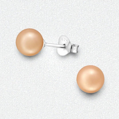 Zilveren Pareloorbellen - Licht Zalmkleurig - 6mm - Aramat Jewels - Oorbellen - cadeautip
