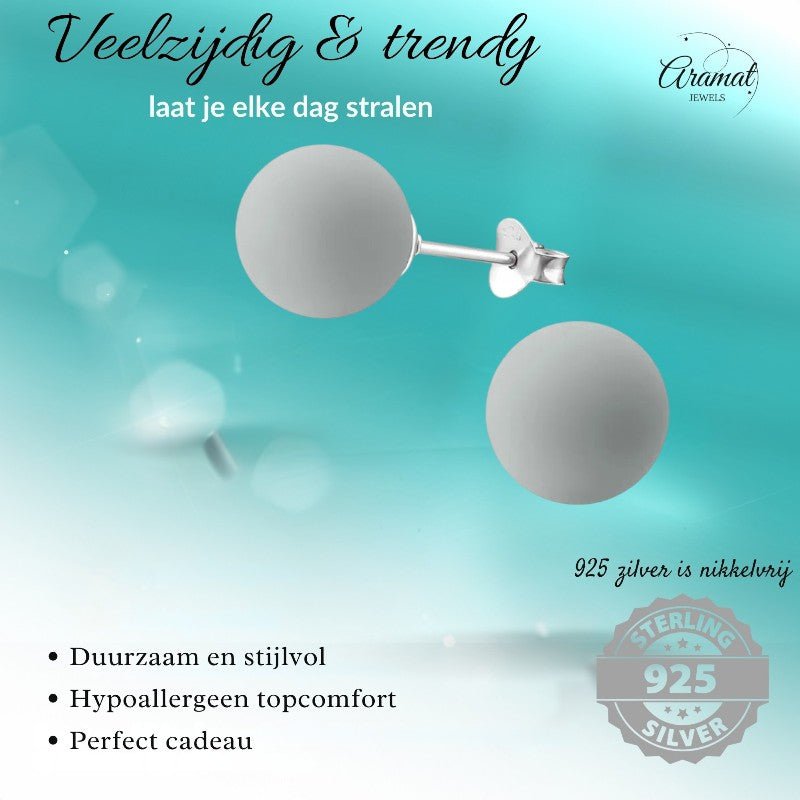 Zilveren pareloorbellen met lichtgrijze parel – 10 mm - oor3417 - 31184 - Oorbellen kopen# - 10mm - 925 Zilver - alles