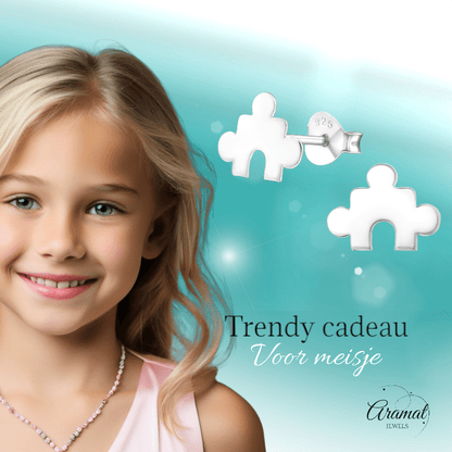 Zilveren Puzzelstuk Oorstuds - 10x7mm - oor953 - 24981 - Oorbellen kopen# - 10mm - 7mm - 925 Zilver