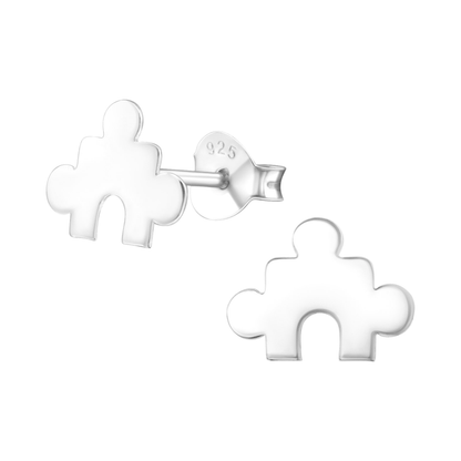 Zilveren Puzzelstuk Oorstuds - 10x7mm - oor953 - 24981 - Oorbellen kopen# - 10mm - 7mm - 925 Zilver
