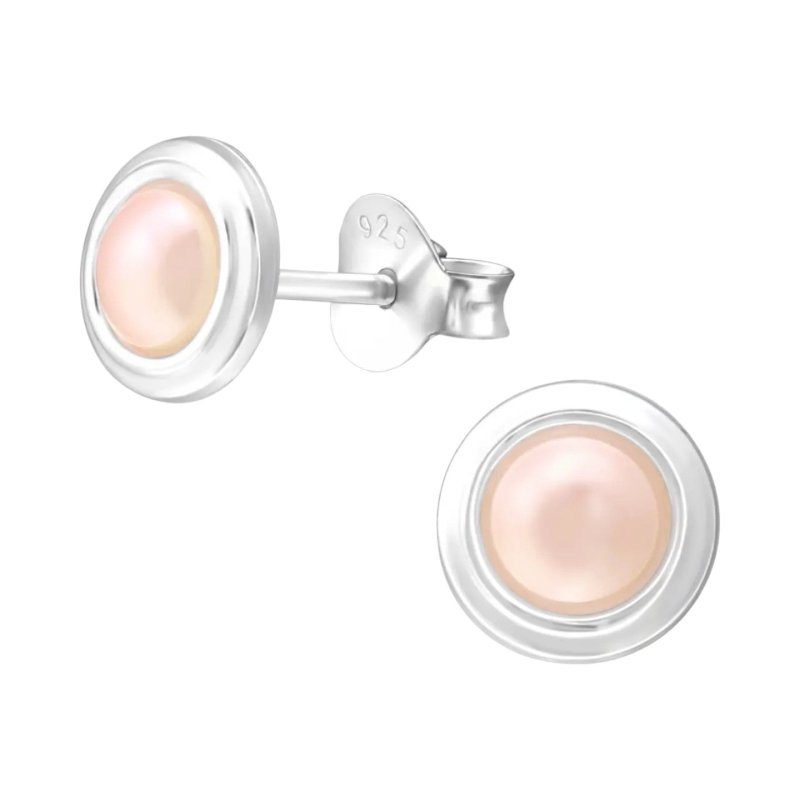 Zilveren Roze Pareloorbellen – 7mm – Tijdloos - oor1228 - 35946 - Oorbellen kopen# - 7mm - 925 Zilver - alles