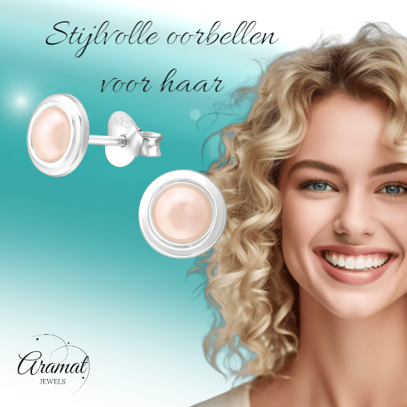 Zilveren Roze Pareloorbellen – 7mm – Tijdloos - oor1228 - 35946 - Oorbellen kopen# - 7mm - 925 Zilver - alles
