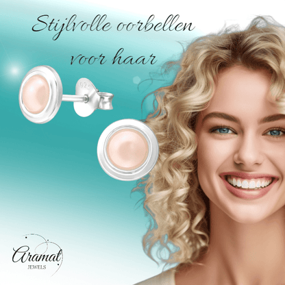 Zilveren Roze Pareloorbellen – 7mm – Tijdloos - oor1228 - 35946 - Oorbellen kopen# - 7mm - 925 Zilver - alles
