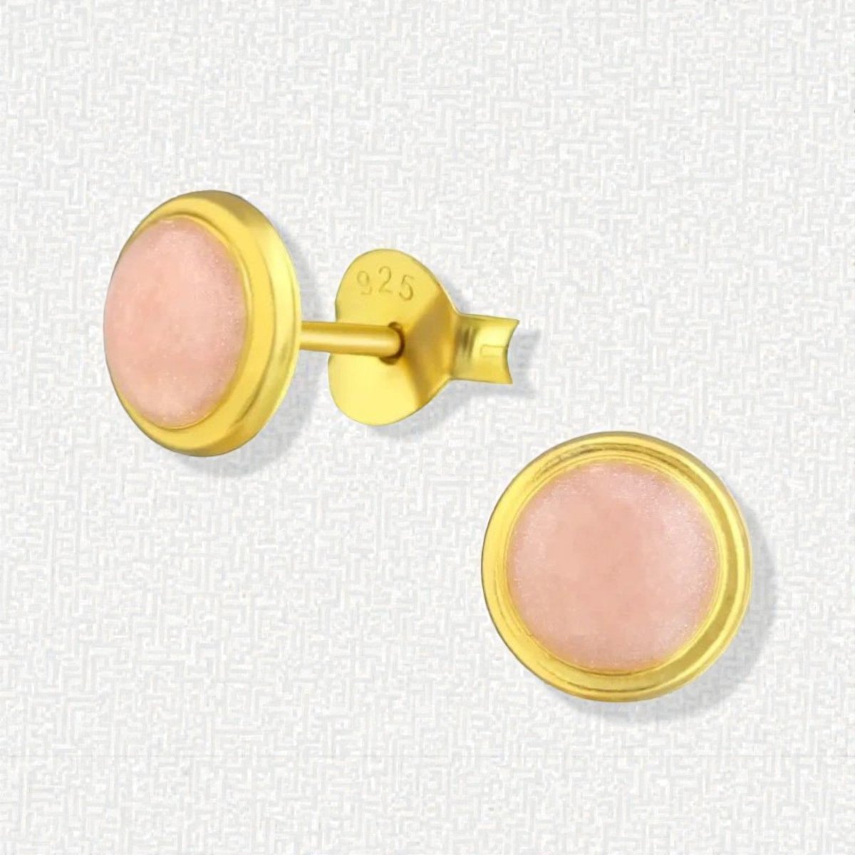 Zilveren Roze Shimmer Oorbellen goudkleur - Aramat Jewels - Oorbellen - cadeautip