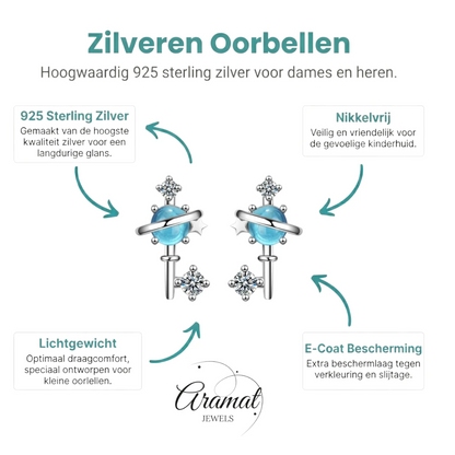 Zilveren Sleutel Oorbellen - Aramat Jewels - Oorbellen - cadeautip