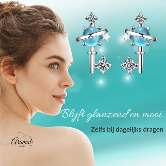 Zilveren Sleutel Oorbellen - Aramat Jewels - Oorbellen - cadeautip