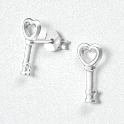 Zilveren Sleutel Oorbellen Dames 12x5mm - Aramat Jewels - Oorbellen - cadeautip