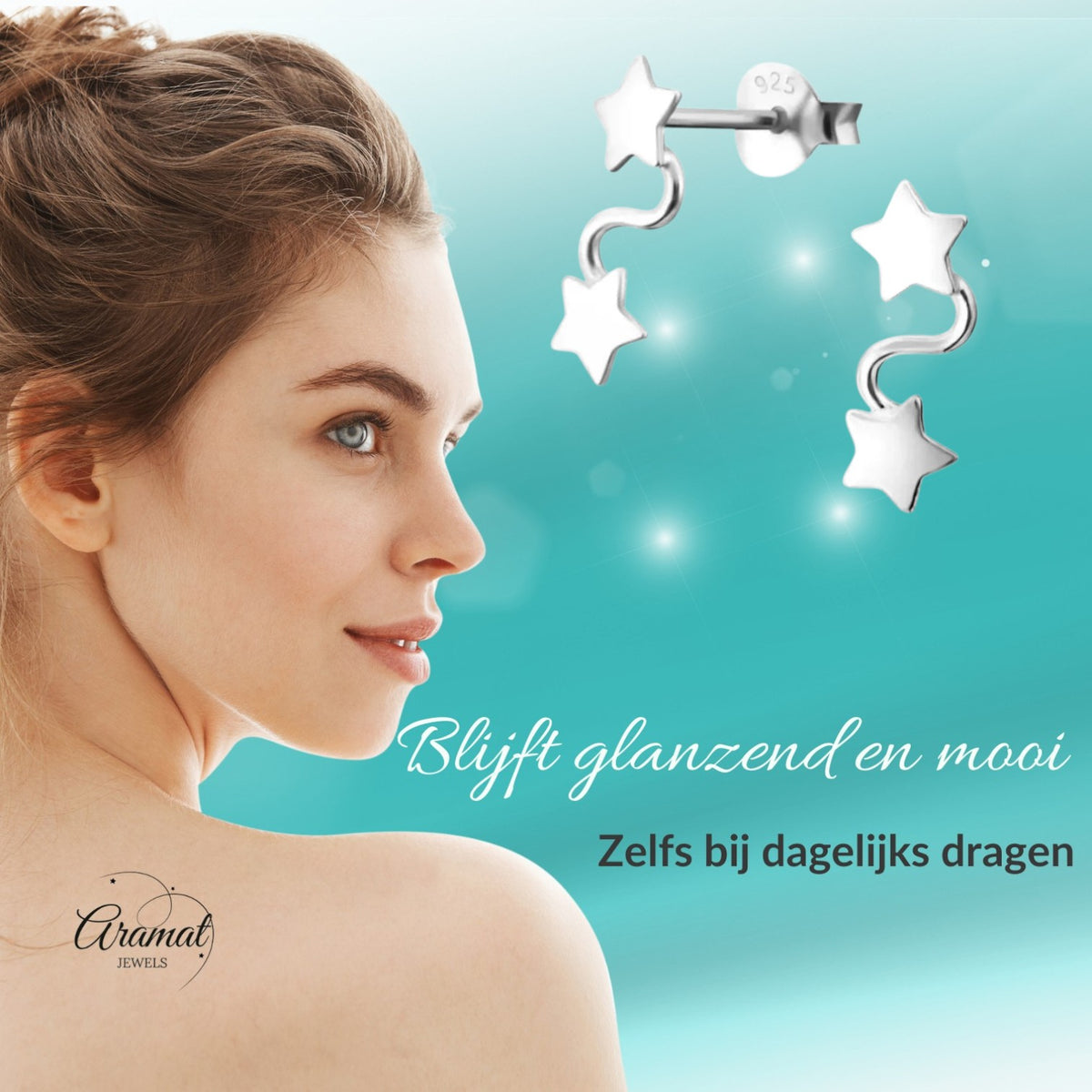 Silver Star Earrings from Aramat Jewels®