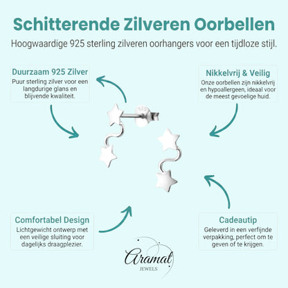 Silver Star Earrings from Aramat Jewels®