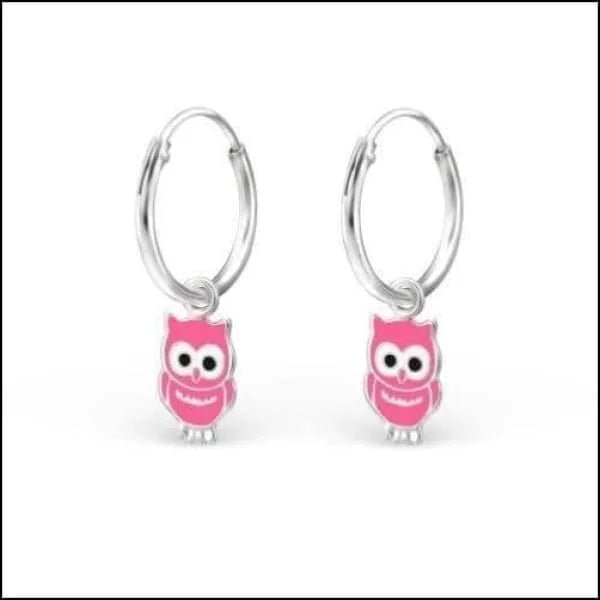 Oorbellen roze uil