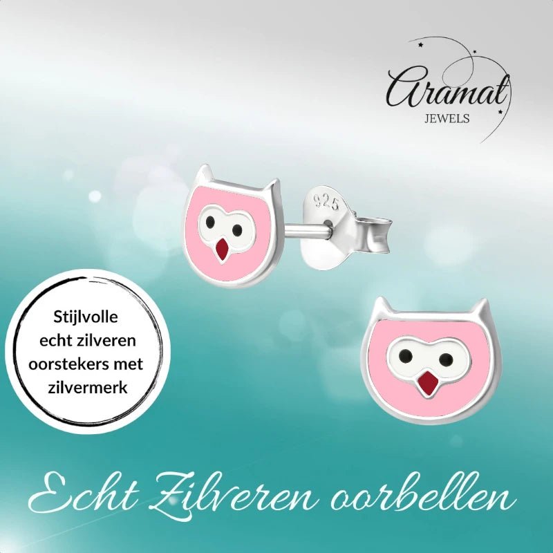 Zilveren Uiltjes Oorbellen voor Meisjes – 6x7mm - oor399 - 18719 - Oorbellen kopen# - 6mm - 925 Zilver - alles