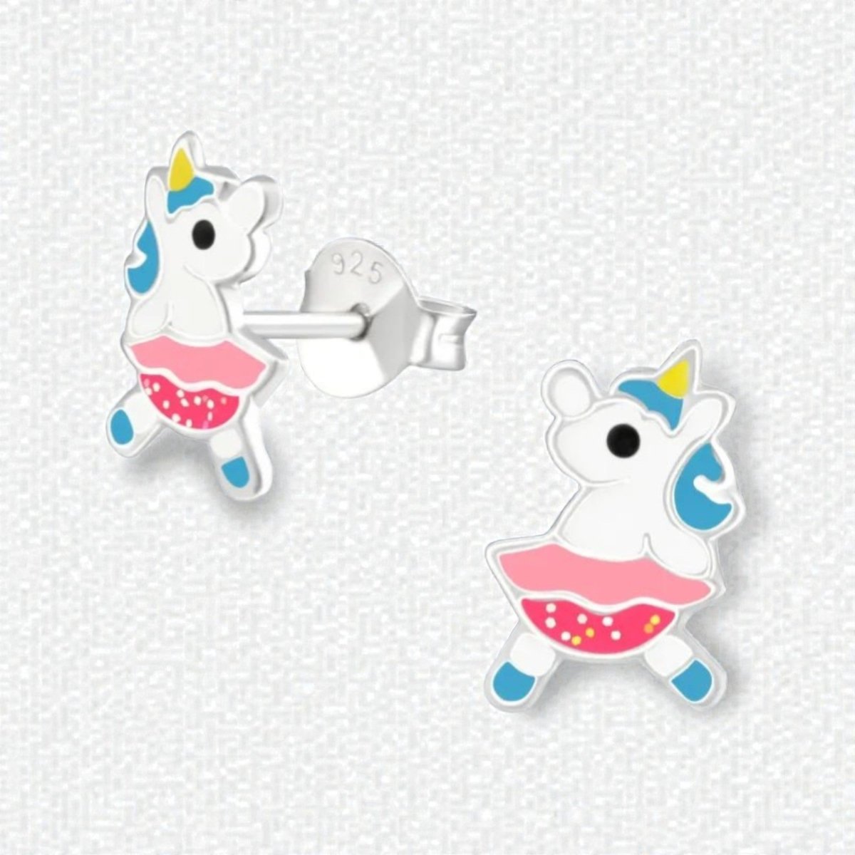 Zilveren Unicorn Oorbellen - Dansende Eenhoorn Cadeautje - Aramat Jewels - Oorbellen - cadeautip