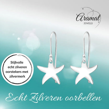 Zilveren Zeester Oorhanger kind - oor1213 - 31922 - Oorhangers kopen# - 12mm - 20mm