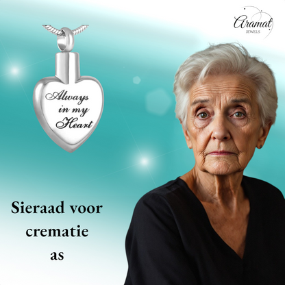Ash pendant heart Always in my heart – silver color