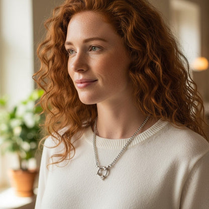 Zilverkleurige Bedelketting met gourmet schakel - Aramat Jewels - Bedelketting - cadeautip