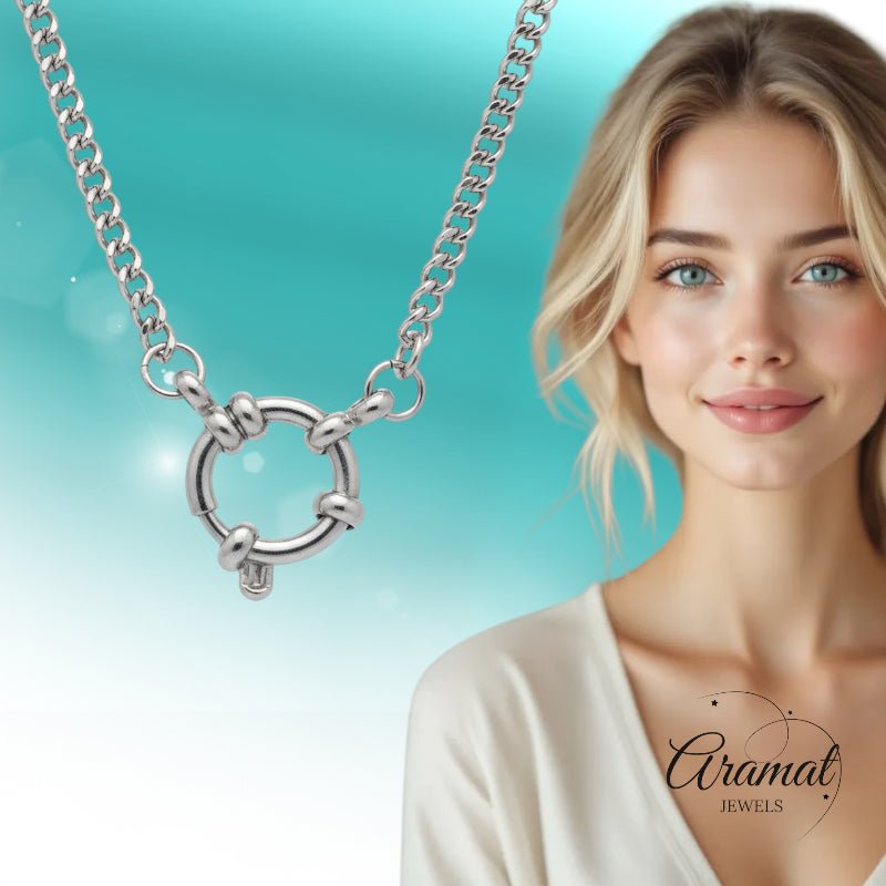 Zilverkleurige Bedelketting met gourmet schakel - Aramat Jewels - Bedelketting - cadeautip