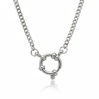 Zilverkleurige Bedelketting met gourmet schakel - Aramat Jewels - Bedelketting - cadeautip