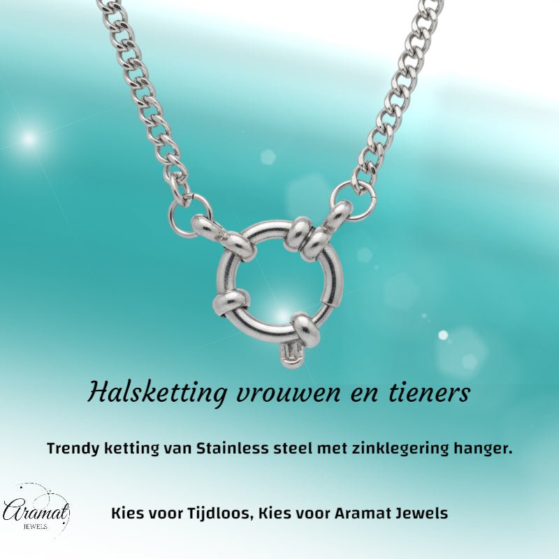 Zilverkleurige Bedelketting met gourmet schakel - Aramat Jewels - Bedelketting - cadeautip