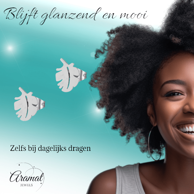 Zilverkleurige blad oorbellen 10×7 mm - oor3398 - XE76502 - Oorbellen kopen# - 10mm - alles - blad