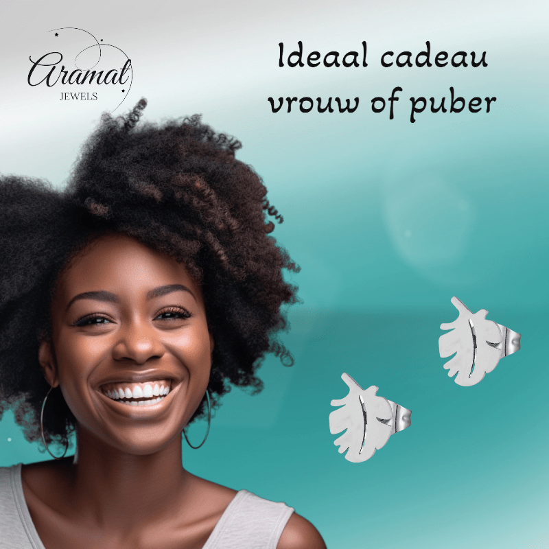 Zilverkleurige blad oorbellen 10×7 mm - oor3398 - XE76502 - Oorbellen kopen# - 10mm - alles - blad