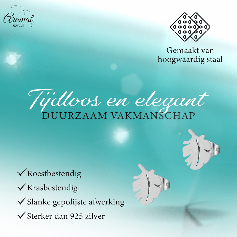 Zilverkleurige blad oorbellen 10×7 mm - oor3398 - XE76502 - Oorbellen kopen# - 10mm - alles - blad