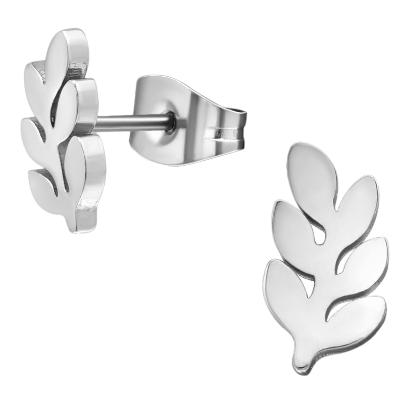 Zilverkleurige blad oorbellen 12×7 mm - oor4241 - 29802 - Oorbellen kopen# - 12mm - alles - blad