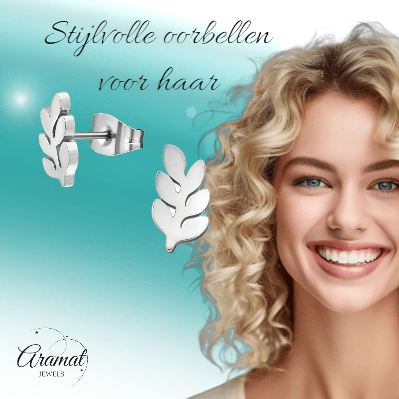 Zilverkleurige blad oorbellen 12×7 mm - oor4241 - 29802 - Oorbellen kopen# - 12mm - alles - blad