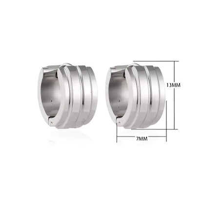 Zilverkleurige Klapcreolen - RVS - Twee Strepen - 13 mm - Uniseks - oor5786 - se20003 - Oorringen kopen# - 13mm - alles - cadeau