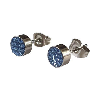 Zilverkleurige oorstekers met lichtblauw kristal – 6 mm - oor3090 - Oorbellen kopen# - 6mm - alles - blauw