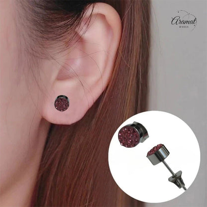 Zilverkleurige oorstekers met roze kristal – 6 mm - oor3085 - Oorbellen kopen# - 6mm - alles - cadeau