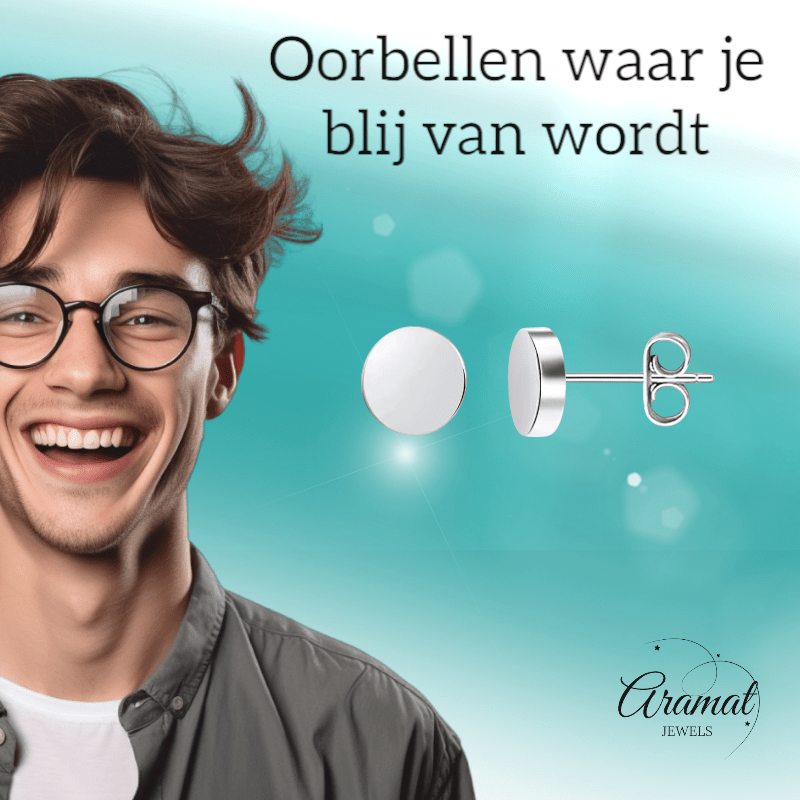 Zilverkleurige Ronde Oorstekers RVS 10mm - Aramat Jewels - Oorbellen - cadeautip