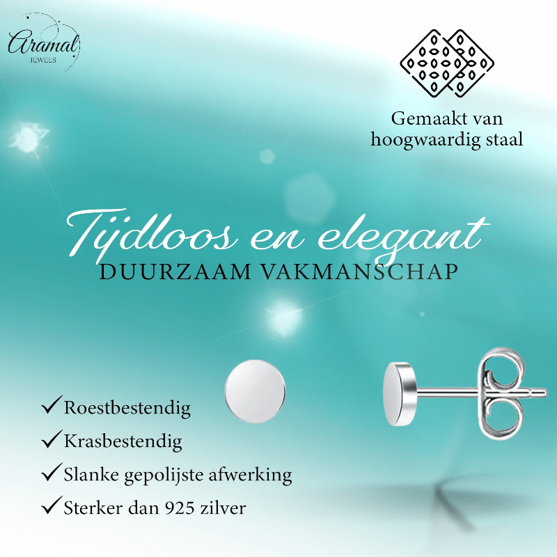 Zilverkleurige Ronde Oorstekers RVS 3mm - Aramat Jewels - Oorbellen - cadeautip