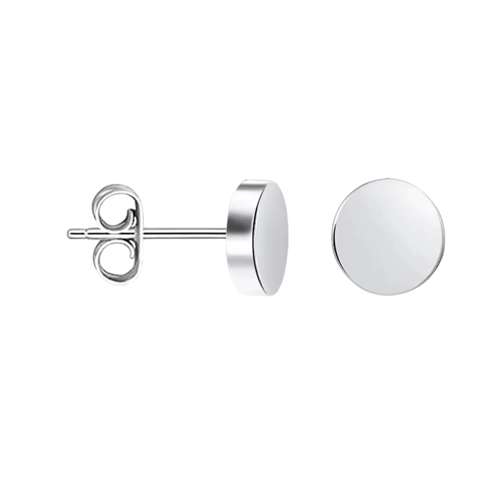 Zilverkleurige Ronde Oorstekers RVS 7mm - Aramat Jewels - Oorbellen - cadeautip