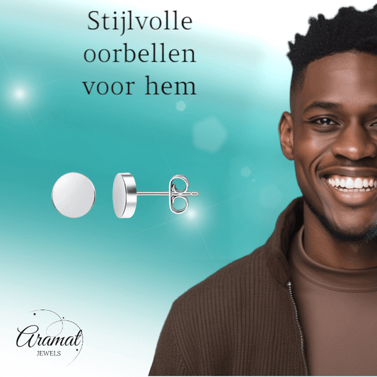 Zilverkleurige Ronde Oorstekers RVS 7mm - Aramat Jewels - Oorbellen - cadeautip
