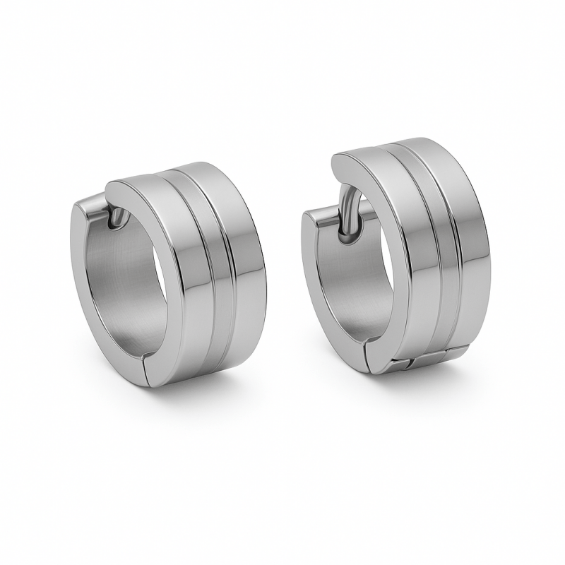 Zilverkleurige Rvs Oorbellen - Aramat Jewels® - oor5892 - Oorringen kopen# - 13mm - 7mm - alles