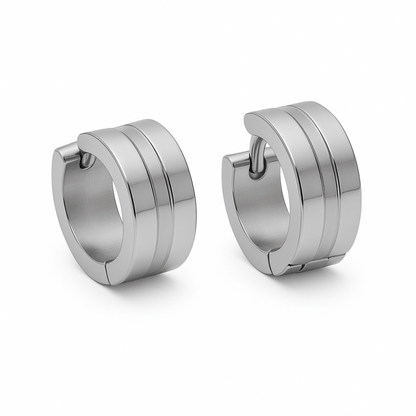 Zilverkleurige Rvs Oorbellen - Aramat Jewels® - oor5892 - Oorringen kopen# - 13mm - 7mm - alles