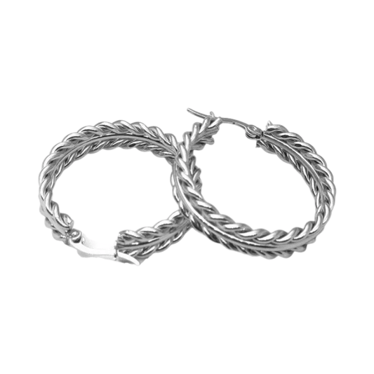 Zilverkleurige RVS schakel oorringen 35mm - oor6375 - 70239 - Oorringen kopen# - 35mm - alles - cadeau