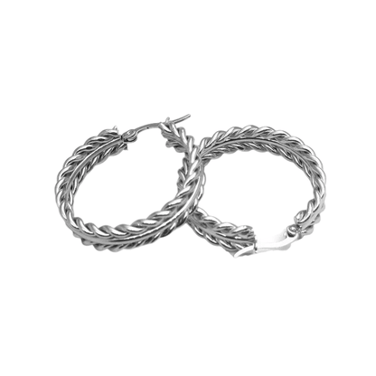 Zilverkleurige RVS schakel oorringen 35mm - oor6375 - 70239 - Oorringen kopen# - 35mm - alles - cadeau