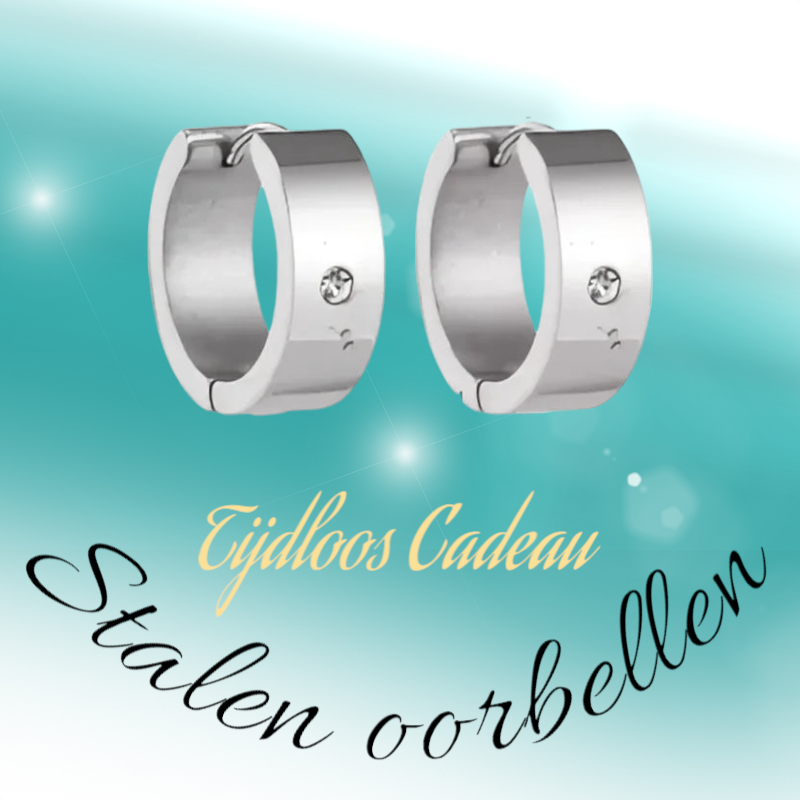 Wide Huggie Earrings 20x7mm Silver Color