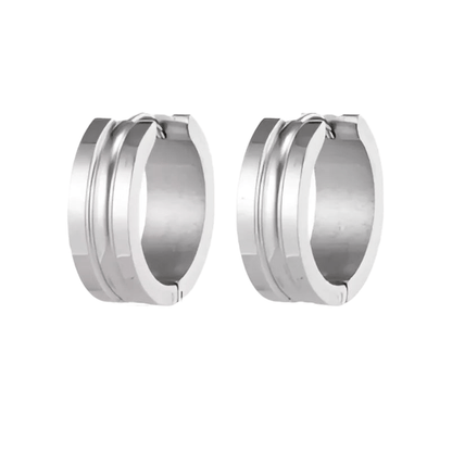 Zilverkleurige Stalen Oorbellen - Modern Design - oor5802 - se42134 - Oorringen kopen# - 19mm - 7mm - alles