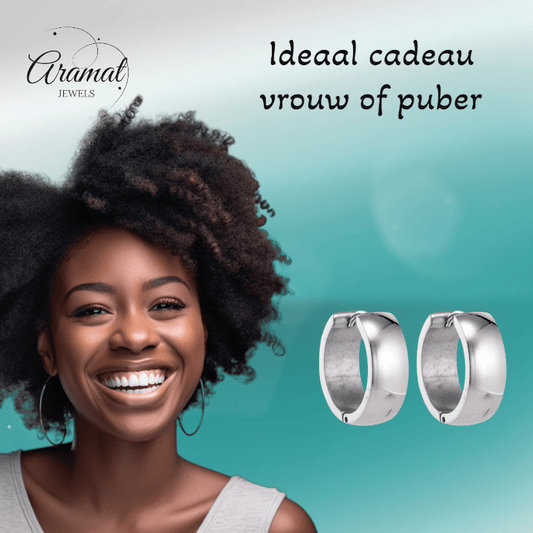 Zilverkleurige stalen oorringen 20 mm - oor5829 - se43133 - Oorringen kopen# - 20mm - alles - cadeau