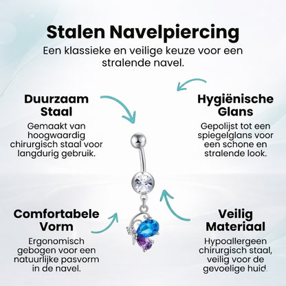 Summer Butterfly Zirconia Navel Piercing